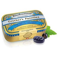 GRETHERS Pastilles 3.75oz 그래더즈패스티 블랙커런트 하드 캔디 (구강 건조증 및 인후염 완화) 106g