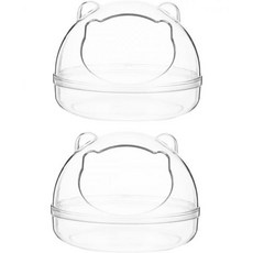 Sosoport 햄스터 화장실모래 소소포트 2pcs 욕실 모래 용기 욕조 쥐 케이지 드워프 친칠라 목욕 집 작은 애완동물 게르빌 변기 기니 플라스틱 Q1624452, Medium, 1, 2개