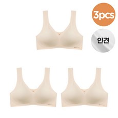 [크로커다일] 인견쿨 슬림 V넥 오트밀베이지 브라 3pcs CDWBR1N81(3)