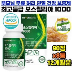 대용량 보스웰리아 보스왤리아 보스웰릭 12개월분 akba kba 지표 인도산 보수웰라 비타민D 뼈 관절 에좋은 연골 마그네슘 아연 아세틸글루코사민 상어연골 모노 다이 트라이 페르펜, 8개, 상세페이지참조