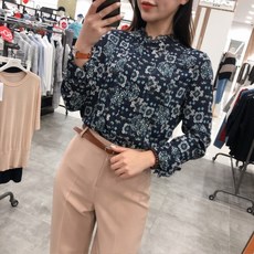 비키 패턴 쉬폰 블라우스_TYBAI2415