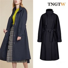 TNGTW 벨티드 솔리드 집업 롱코트 THH3ACW55 NA