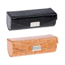 지갑 여행 케이스 주최자에 대 한 립스틱 홀더와 2Pcs 여성 단일 립스틱 케이스, PU 가죽, 검정과 오렌지, 2개