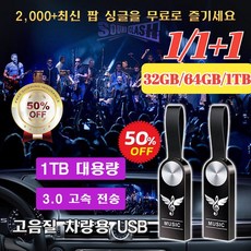 1/1+1[32GB/64GB]차량용 고음질 USB 미니 메모리 자동차 탑재 USB, 32GB = 3000곡, 비드 체인&어댑터&철 케이스