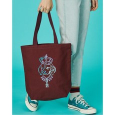 헤지스 여성 20FW 와인 퍼피자수 면 에코백 HSBA0D771D2
