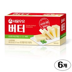 서울우유 국산원유100% 무가염 버터 450g, 6개