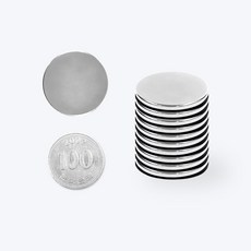 디와이엔텍 초강력 네오디움 원형자석 30 x 2 mm, 실버, 10개