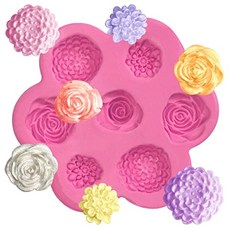 NMT Sugarcraft 케이크 장식 컵케익 토퍼 폴리머 클레이 비누 왁스 만들기 공예 프로젝트 7 캐비티에 대한 - P067807FP48KWD8, 기본