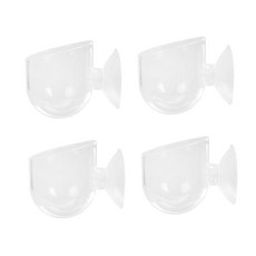 구피먹이통 4pcs 레드 웜 컵 어항 수족관 링 용기 음식 제공 트레이 생선 공급기 아크릴 화이트 DESSOOS, 4개