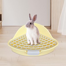 햄스터 용품 중형 토끼 쓰레기 상자 코너 변기 흰 드래곤 고양이 기니 돼지 네덜란드, [03] Yellow, 1개