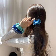벨벳실크 똥머리 헤어슈슈 곱창밴드 50개 머리고무줄