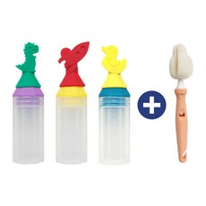 이크 실리콘 약병 투약병 물약병 일반눈금 20cc 3종 + 세척솔 세트, 일반눈금 20cc(로켓 공룡 오리 3P) + 세척솔, 1개