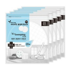 마이리빙 물걸레청소기 일회용 습식 원형청소포 15cm 20매, 20개