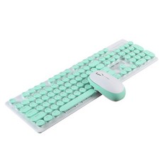 무선키보드마우스 무선 USB 미끄럼 방지 레트로 저소음 감지 노트북 컴퓨터 액세서리, 단일옵션, Black