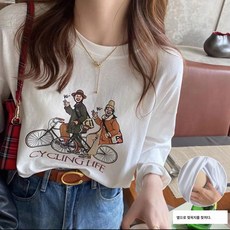 가을 겨울 수유 순면 티셔츠 산후 산후조리 박시 날씬해 보이는 프린트 수유 레깅스 상의