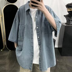 남자여름청셔츠셋업