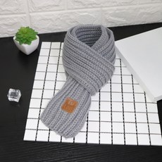 커먼펫 반려 니트 겨울 목도리 Free 96cm*9cm, 그레이