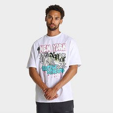 Supply and Demand 남자 운동복 상의 트레이닝복 헬스복 남성용 & NYC 그래픽 티셔츠 - 옵틱 화이트 SUM17