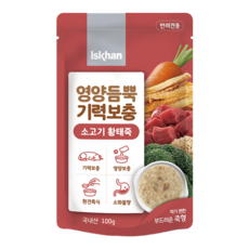 이즈칸 강아지 영양듬뿍 기력보충 소고기 황태죽 100g, 이즈칸 독 영양듬뿍 소고기 황태죽, 1개