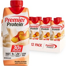 Premier Protein 프리미어프로틴 프로틴 쉐이크 피치앤크림 325ml 12팩