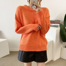 메이룸 알파카라운드 폭신폭신 비비드 루즈핏 알파카 니트