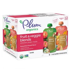 플럼 오가닉스 2단계 이유식 113g 6x2개입 2가지 맛 후루츠베지 블렌드 Plum Organics Stage 2 Organic