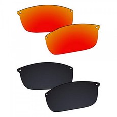Oakley Carbon Blade OO9174 Sunglass 용 갈바닉 교체 렌즈-Ruby + Black Polarized-콤보 팩 Galv