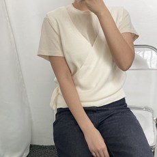 女款編織蝴蝶結針織裹身背心Hannas背心