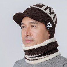 수피트니스 남자 겨울 할아버지 보온 바람막이 중년 노인 영감 솜모자 두꺼운