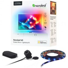 Nanoleaf 4D TV Sync 카메라 스마트 어드레싱 가능 그라데이션 라이트스트립 키트 몰입형 LED 백라이트 홈 시어터 콘솔 게임용 바이어스 조명최대 65인치 모니터, Up to 65" TVs and Monitors