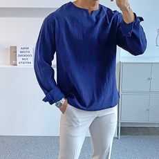 남자린넨티셔츠