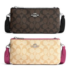 COACH 코치가방 CJ790 더블 지퍼 미니 크로스 백 시그니처