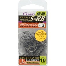 가마 카츠 (Gamakatsu) 트레블 후크 장미 덕용 트레블 S-RB (나노 스무스 코트), Nano Smooth Coat, #3 (Pack of 18), 1개