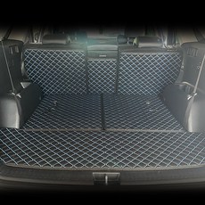 아이빌 기아 올뉴쏘렌토 신형퀼팅 4D 자동차 트렁크매트 + 2열등받이 풀세트, 7인승분리형, 블랙+블랙