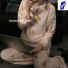 스폰지밥잠옷 파자마 뚱이 홈웨어 긴소매 신혼 깔끔한 커플세트 긴팔
