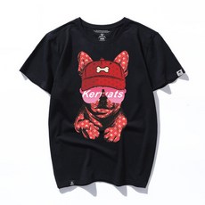 TaoBao 남성 강아지 반팔 티셔츠 구매대행 홍콩 IT 트렌드 빅 남자 뚱보 져지 옷 캐릭터