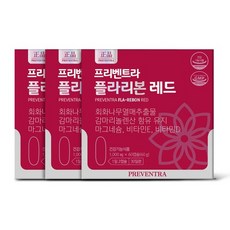 (핫딜/유통기한 24.12.21) 프리벤트라 여성갱년기 플라리본 레드 1개월분 / 여성갱년기영양제 회화나무열매 감마리놀렌산 달맞이꽃종자유, 3개, 60캡슐