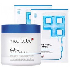 MEDICUBE 제로 모공 패드 2.0 + FREE Hydra Ringer Mask 2EA 글리콜릭산 + 살리실릭산 모공 &amp; 여드름, 1