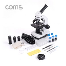 Coms 초정밀 현미경 40-1600배율 +스마트폰거치대 생물 Microscope Set