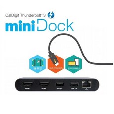 칼디짓소호독 썬더볼트3 caldigit mini Thunderbolt 3 도킹 스테이션 Thunderbolt3 허브 휴대용 hdmidp 어댑터 mac two 4k 디스플레이 화면과, 01