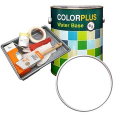 노루페인트 컬러플러스 페인트 4L + 도구세트, 퓨어화이트