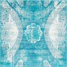 소피아 전통 지역 카펫 60 x 60 청록색 (6 0 x 6 0 Turquoise), 6 0 x 6 0, Turquoise
