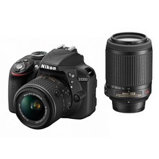 Nikon 디지털 SLR 카메라 D3300 더블 줌 키트 블랙 D3300WZBK
