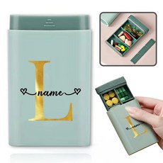 맞춤형 이름 알약 상자 정리함 거치대 휴대용 주간 여행 케이스 보관 태블릿 디펜서 용기, name11 L, 1개