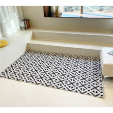  DIY 현관 코일 패턴매트 신발장 배란다 화장실 싱크대 실내매트 셀프 인테리어 논슬립 카페트 타일카페트 1m, (120 x 140cm), NO.12 어셈블-블랙, 1개 