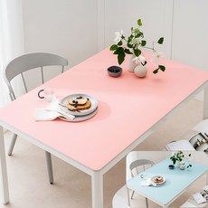 (14colors 11size) 롤로아 100% 방수 가죽 식탁보 테이블보, 120x80cm, 양면-9 (Pink+Skyblue)