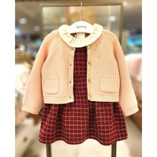 (백화점 상품) [아가방] 클라 체크 가디건 원피스 세트 (01R724057) 770444