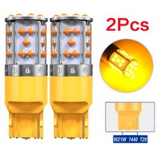 방향지시등 Canbus 하이퍼 W21W 2 없음 주황색 개 1156 SMD 7440 T20 전구 12V WY21W 플래시 LED ba15s 3030 램프 오류, 2PC 7440 W21W, 2개