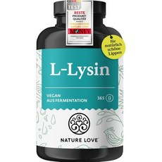 [B09YS2G8LF] Nature Love NATURE LOVE L-라이신 - 365 캡슐 1일 섭취량당 1000mg HCL 식물성 발효에서 얻은 라이신 6개월 공급 테스트 완료, 1개, 365정