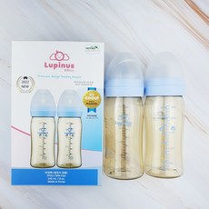 루피너스 PPSU 젖병 240ml 트윈팩 (스카이블루) - 더블하트젖병